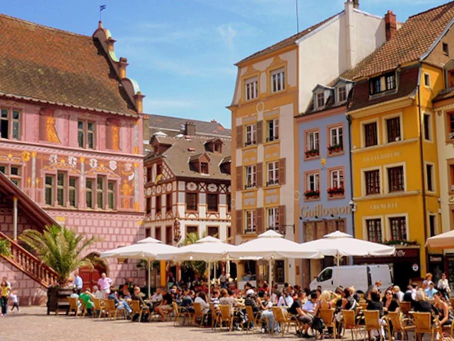 1 Appartement 3P Ideal Famille Travail Renove Lumineux Parking Gratuit Mulhouse Kültér fotó